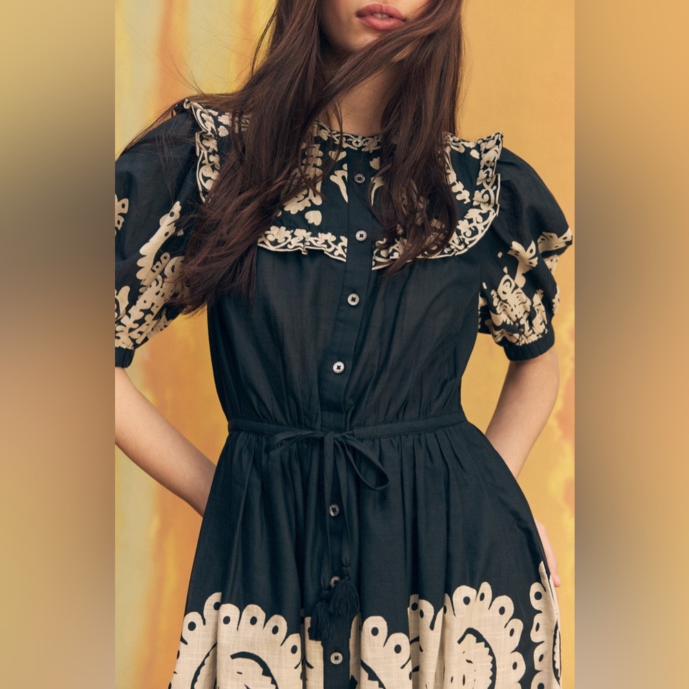 Sea New York Black and Cream Midi Dress - Picture 4 of 12